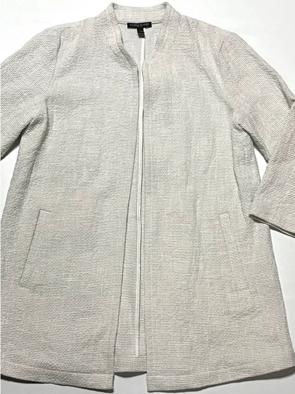 Eileen Fisher Petite Small Open Front Organic Cotton Cardigan